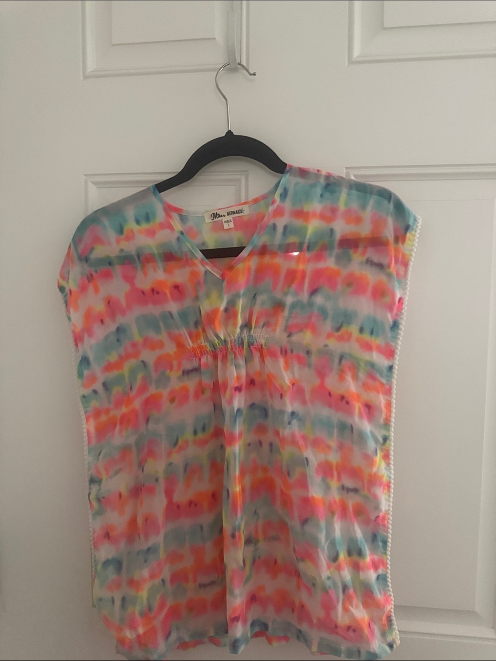 Mikey Mermaids Tie-Dye Cap Sleeve Top in Multicolor